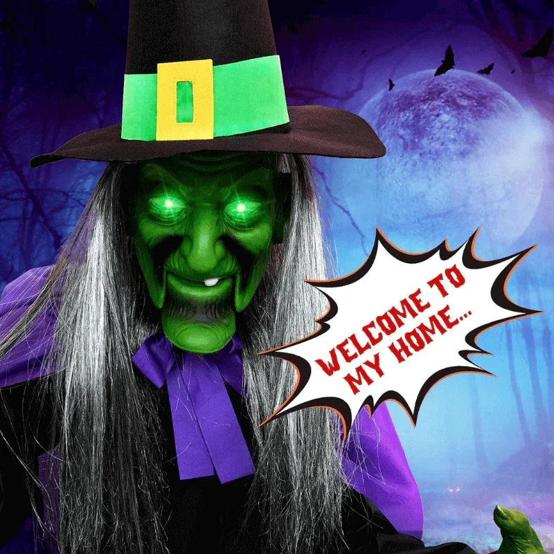 Flying Broom Halloween Decor
