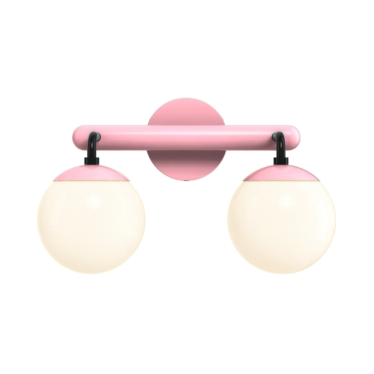 2-Light Globe Vanity Wall Sconce Frosted Opal Glass Bathroom Bedroom