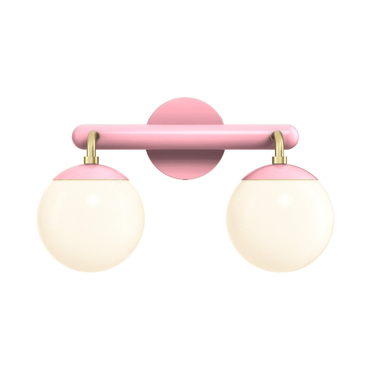 2-Light Globe Vanity Wall Sconce Frosted Opal Glass Bathroom Bedroom