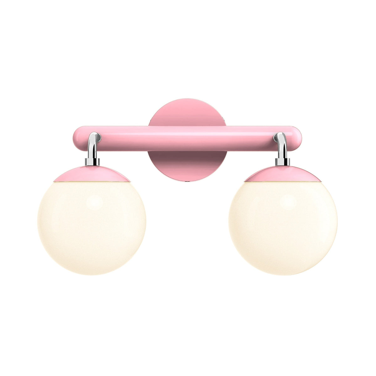 2-Light Globe Vanity Wall Sconce Frosted Opal Glass Bathroom Bedroom