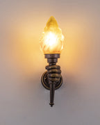 Torch Outdoor Wall Light Retro Flame Style LED Waterproof Porch Garden Entrance — Black Bronze