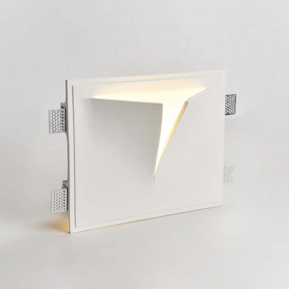 Aria Modern White Recessed LED Wall Lamp with Metal and Plaster Finish