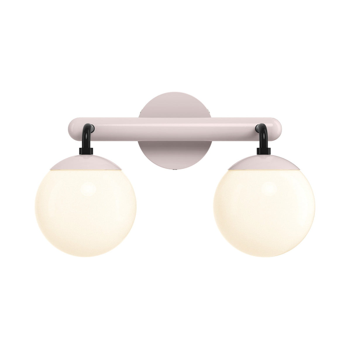 2-Light Globe Vanity Wall Sconce Frosted Opal Glass Bathroom Bedroom