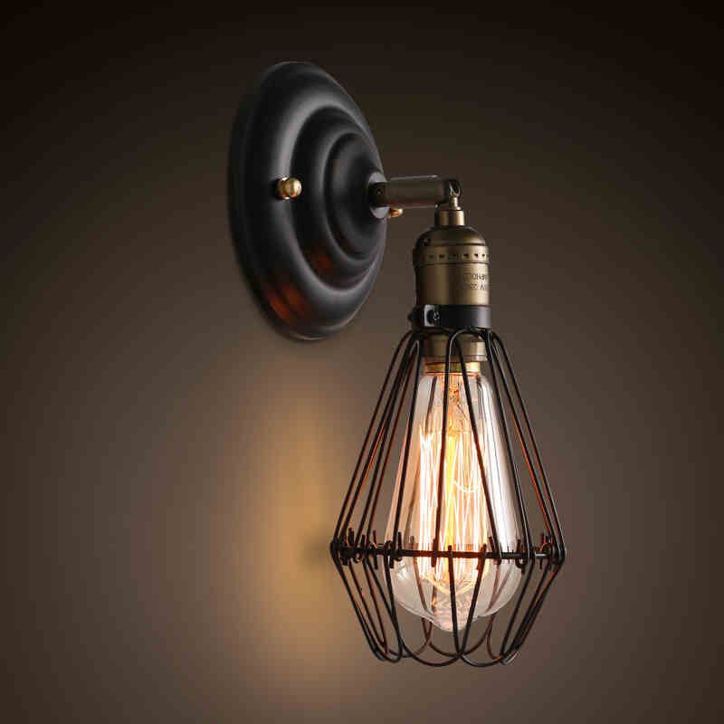 Alessio Industrial Lantern-Style Metal Wall Sconce – Black & Rust Finish