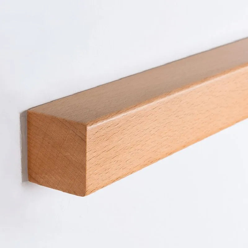 Muto Modern Linear Vanity Wall Lamp with Wooden Front and Mirror Finish