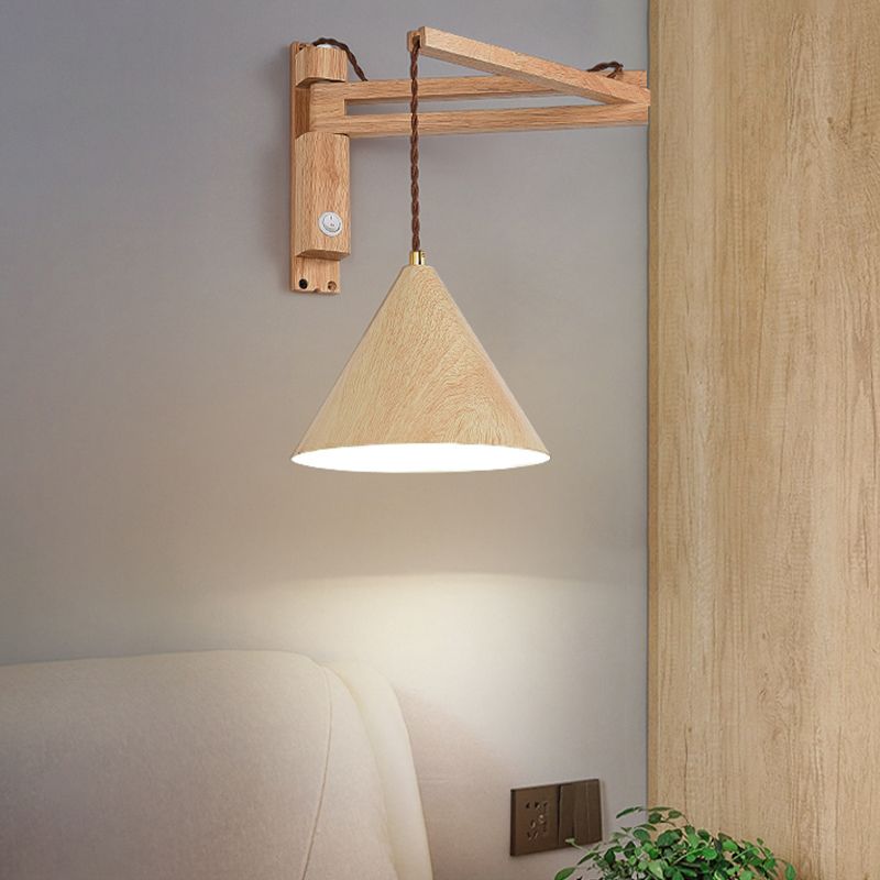 Muto Adjustable Wall Lamp – Wood & Metal Design, 2-Color Finish for the Living Room
