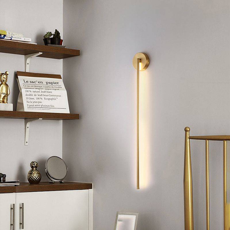 Fauro Modern Linear Metal & Silica Gel Wall-Mounted Lamps, Gold