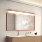 Muto Modern Linear Vanity Wall Lamp with Wooden Front and Mirror Finish