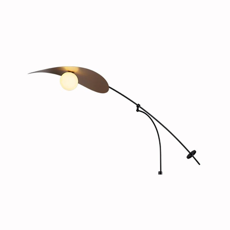 Arisha Arc Wall Lamp – Black & Gold Metal and Glass Sconce for Bedroom