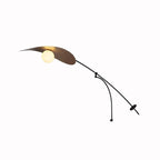 Arisha Arc Wall Lamp – Black & Gold Metal and Glass Sconce for Bedroom