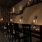 Alessio Industrial Lantern-Style Metal Wall Sconce – Black & Rust Finish