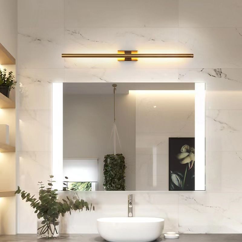Arisha Modern Linear Metal Wall Lamp for Bedroom, Black & Brass