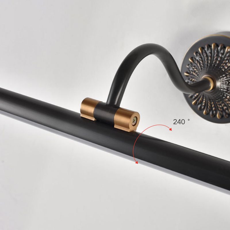 Tiffany Black Adjustable Reading Spotlight Wall Lamp – Metal & Wood Design
