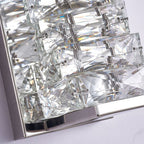 Kristy Modern Rectangular Crystal LED Vanity Wall Light with Metal Frame