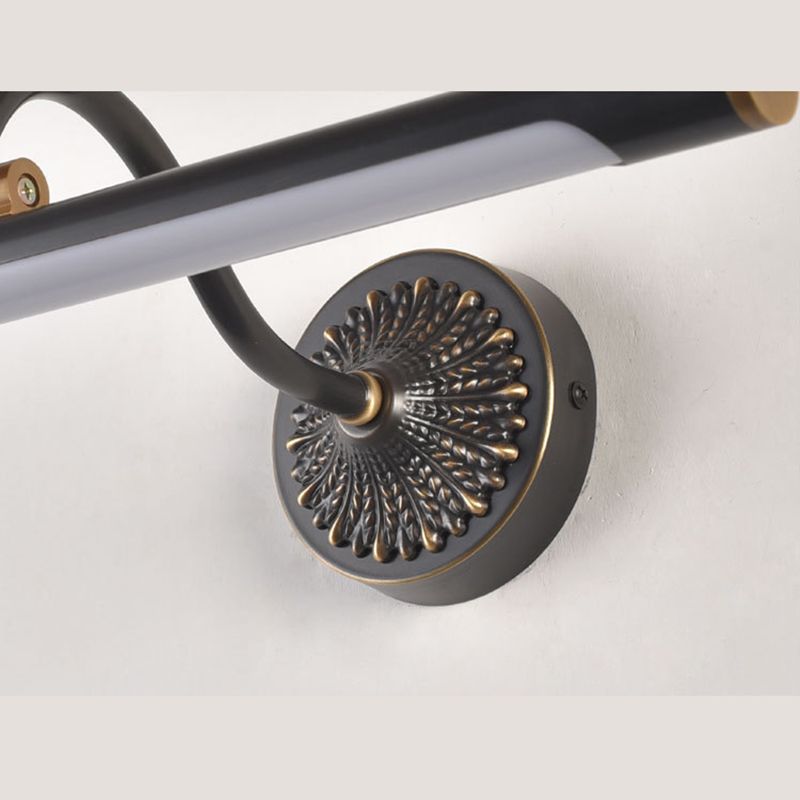 Tiffany Black Adjustable Reading Spotlight Wall Lamp – Metal & Wood Design