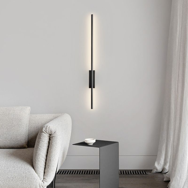 Arisha Modern Linear Metal Wall Lamp for Bedroom, Black & Brass