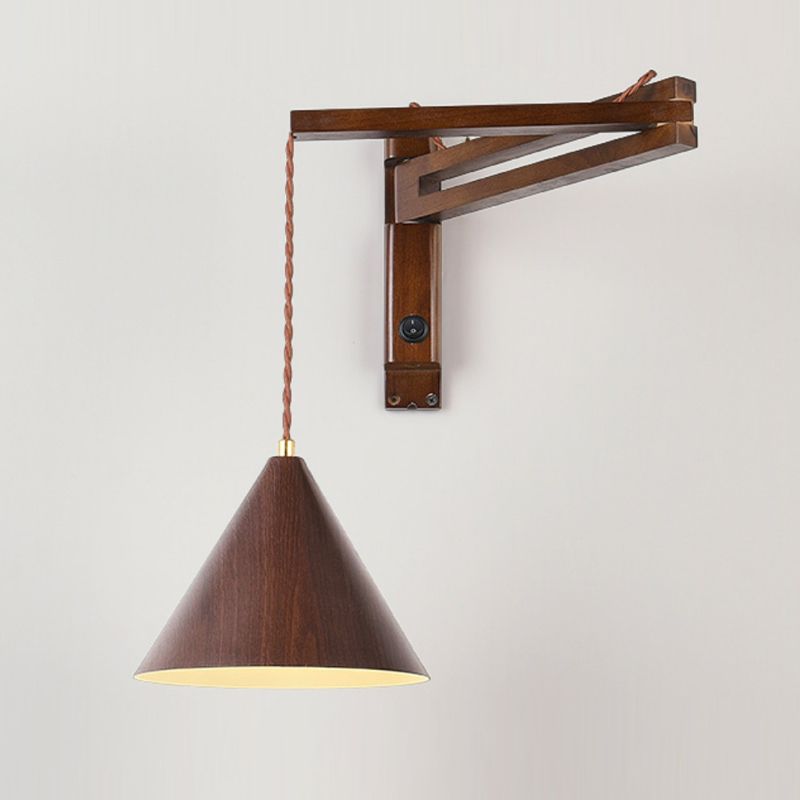 Muto Adjustable Wall Lamp – Wood & Metal Design, 2-Color Finish for the Living Room