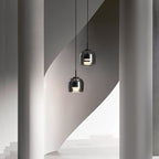 June Minimalist Pendant Light Glass Smoke Gray
