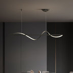 Zelin Pendant Light Wave Minimalist Designer, Metal, Brass/Black