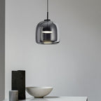 June Minimalist Pendant Light Glass Smoke Gray