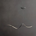 Zelin Pendant Light Wave Minimalist Designer, Metal, Brass/Black