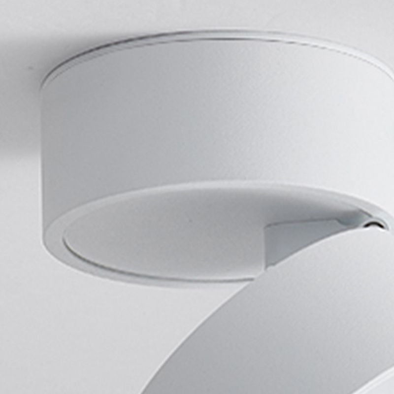 Arisha Flush Mount Ceiling Light Cylindrical Modern, Metal, Black/White, Hallway