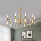 Kristy Modern Cylindrical Metal Chandelier, Gold