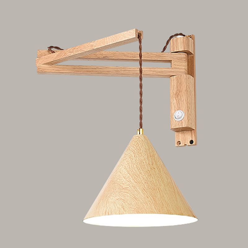 Muto Adjustable Wall Lamp – Wood & Metal Design, 2-Color Finish for the Living Room