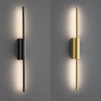 Arisha Modern Linear Metal Wall Lamp for Bedroom, Black & Brass