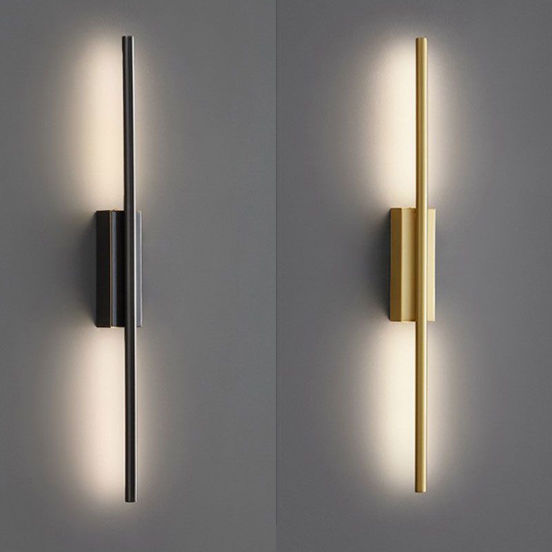 Arisha Modern Linear Metal Wall Lamp for Bedroom, Black & Brass