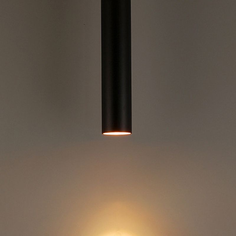 Yore Modern Cylinder Shape Linear Pendant Light Black Metal