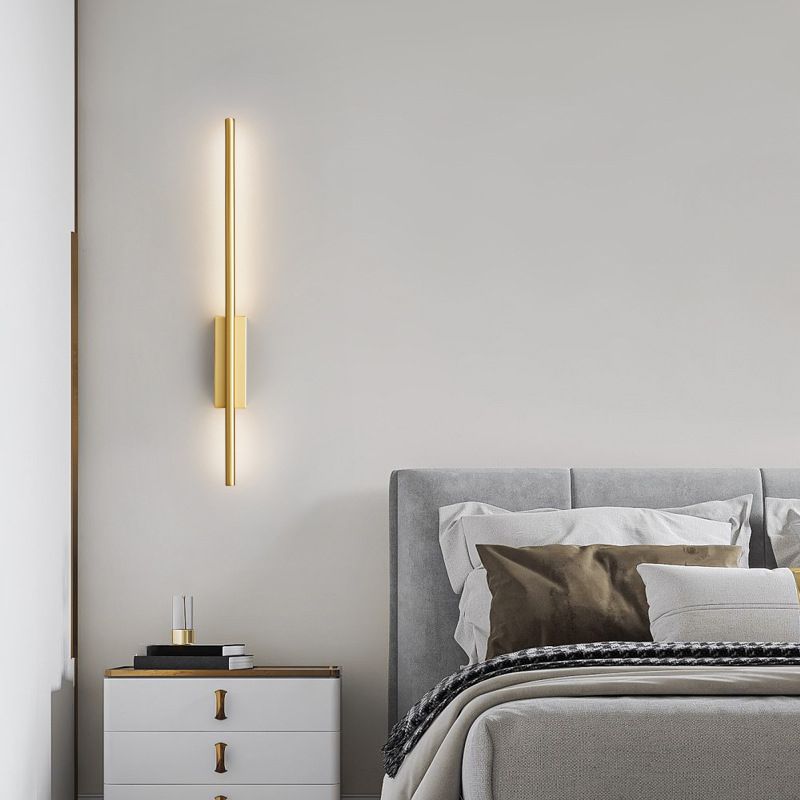 Arisha Modern Linear Metal Wall Lamp for Bedroom, Black & Brass