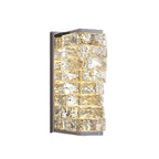 Kristy Modern Rectangular Crystal LED Vanity Wall Light with Metal Frame