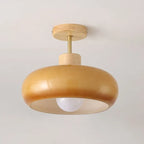 Valentina Flush Mount Ceiling Light Cup Minimalist Wood/Glass White/Orange