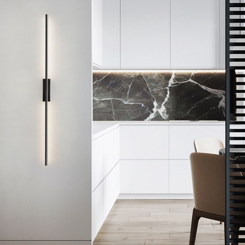 Arisha Modern Linear Metal Wall Lamp for Bedroom, Black & Brass