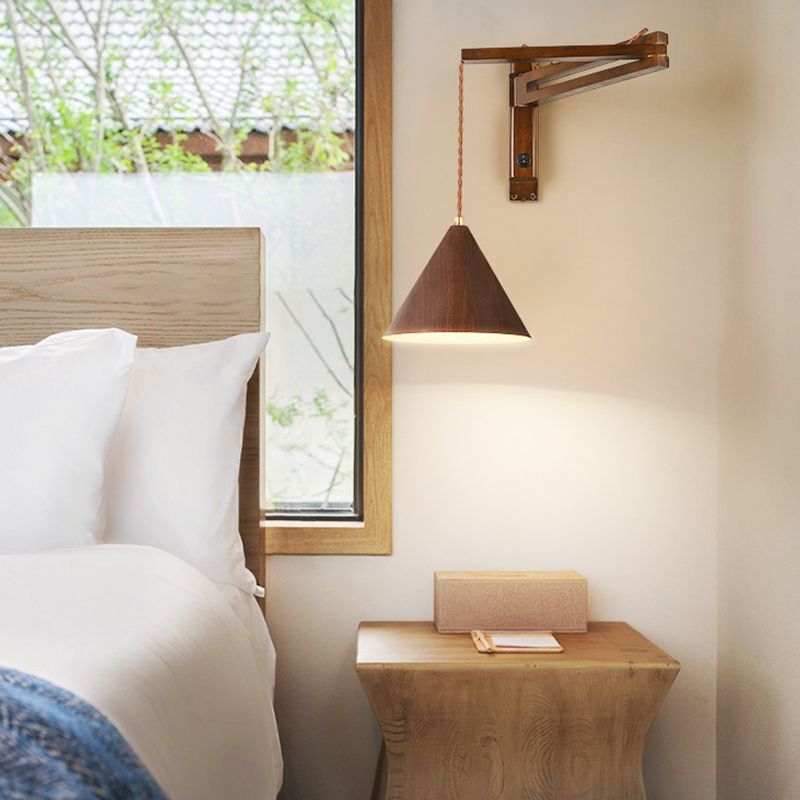Muto Adjustable Wall Lamp – Wood & Metal Design, 2-Color Finish for the Living Room