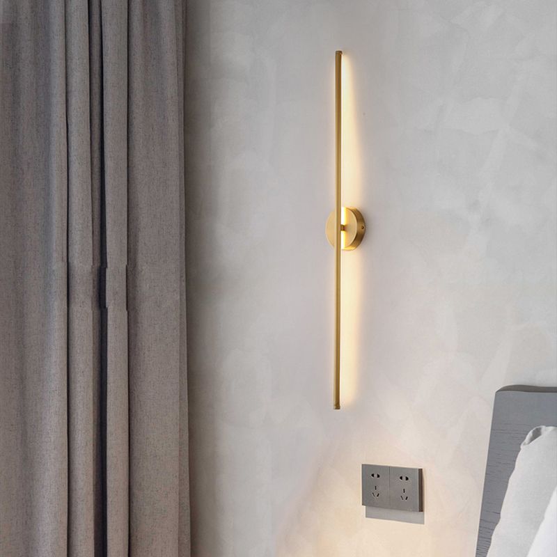 Fauro Modern Linear Metal & Silica Gel Wall-Mounted Lamps, Gold