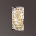 Kristy Modern Rectangular Crystal LED Vanity Wall Light with Metal Frame