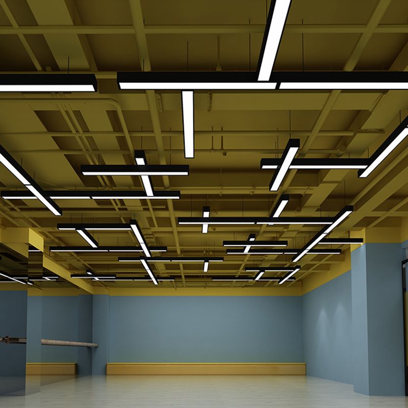Noar Minimalist Rectangular LED Black Pendant Light,