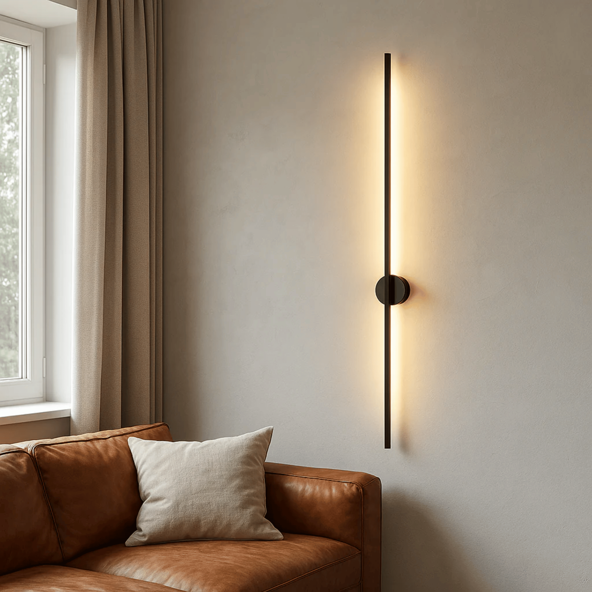 LumoLine Nordic LED Wall Lamp Elongated Dimmable Remote Bedroom Living Room — 15 to 47 Inch