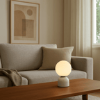 Lumea Marble Globe LED Table Lamp Modern Glass Ball Bedside Study Desk — Black White Green