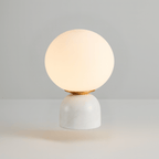 Lumea Marble Globe LED Table Lamp Modern Glass Ball Bedside Study Desk — Black White Green