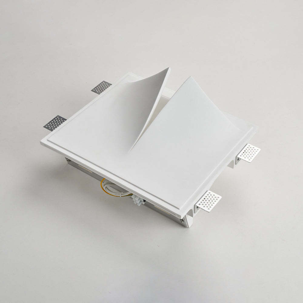 Aria Modern White Recessed LED Wall Lamp with Metal and Plaster Finish
