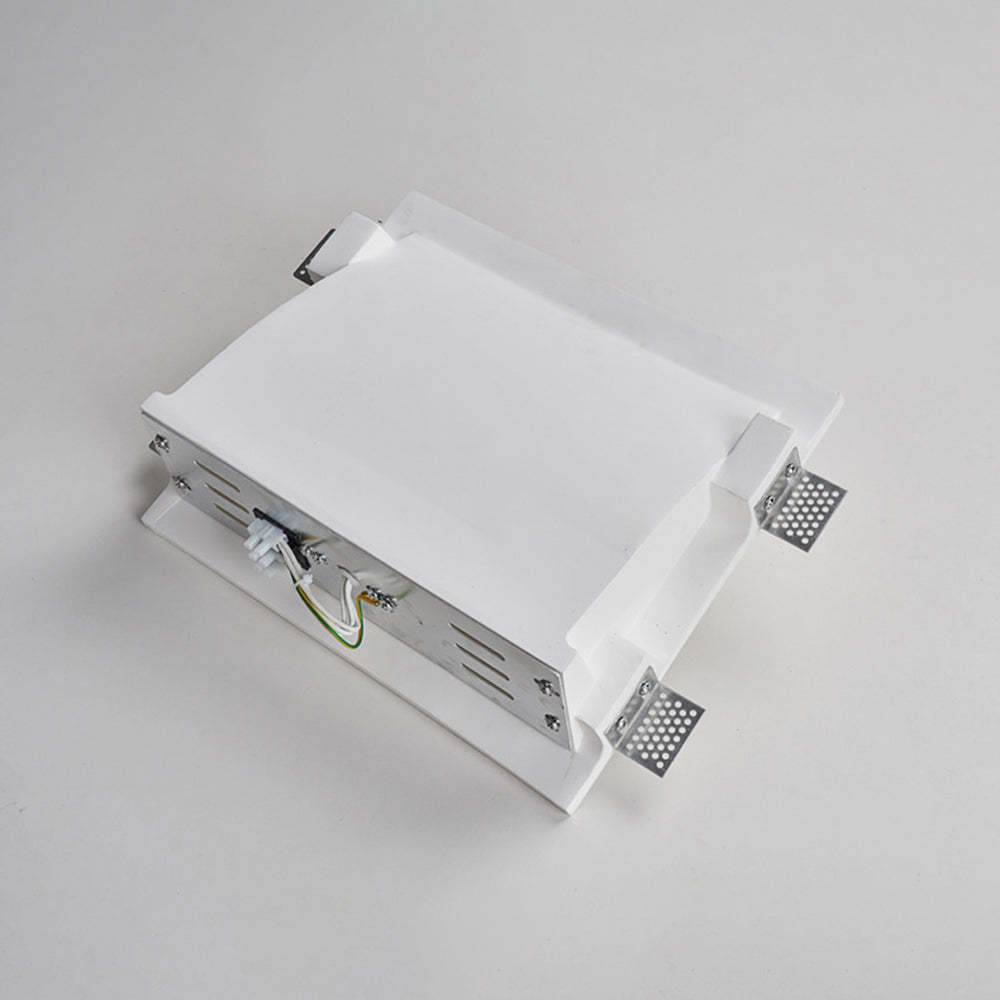 Aria Modern White Recessed LED Wall Lamp with Metal and Plaster Finish