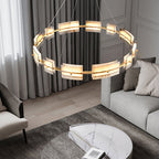 Arisha Minimalist Ring Metal Pendant Light,Black/Gold