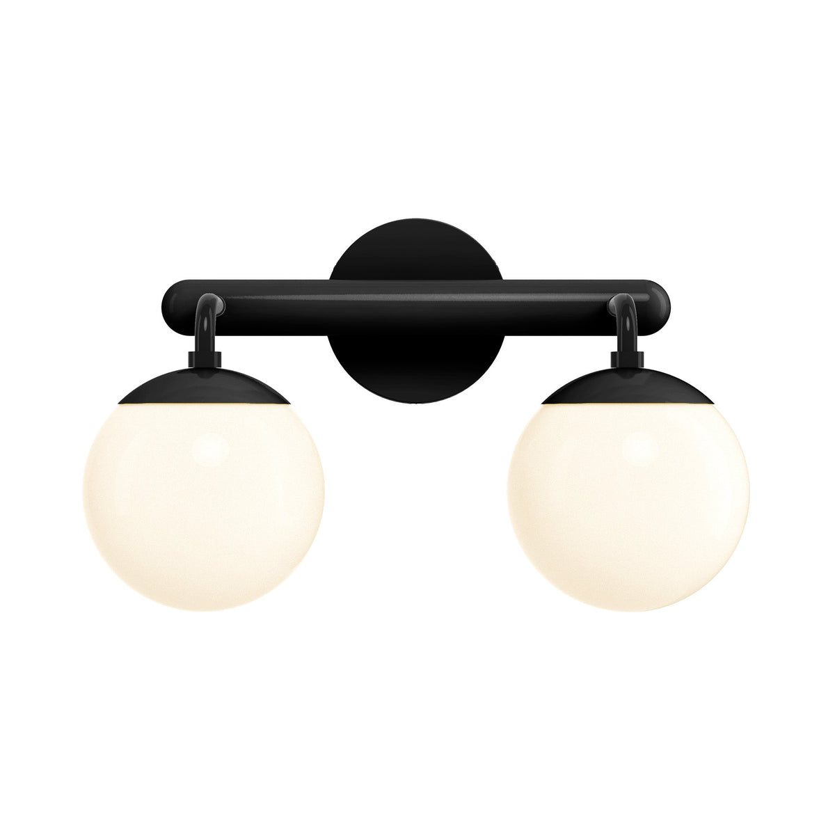 2-Light Globe Vanity Wall Sconce Frosted Opal Glass Bathroom Bedroom