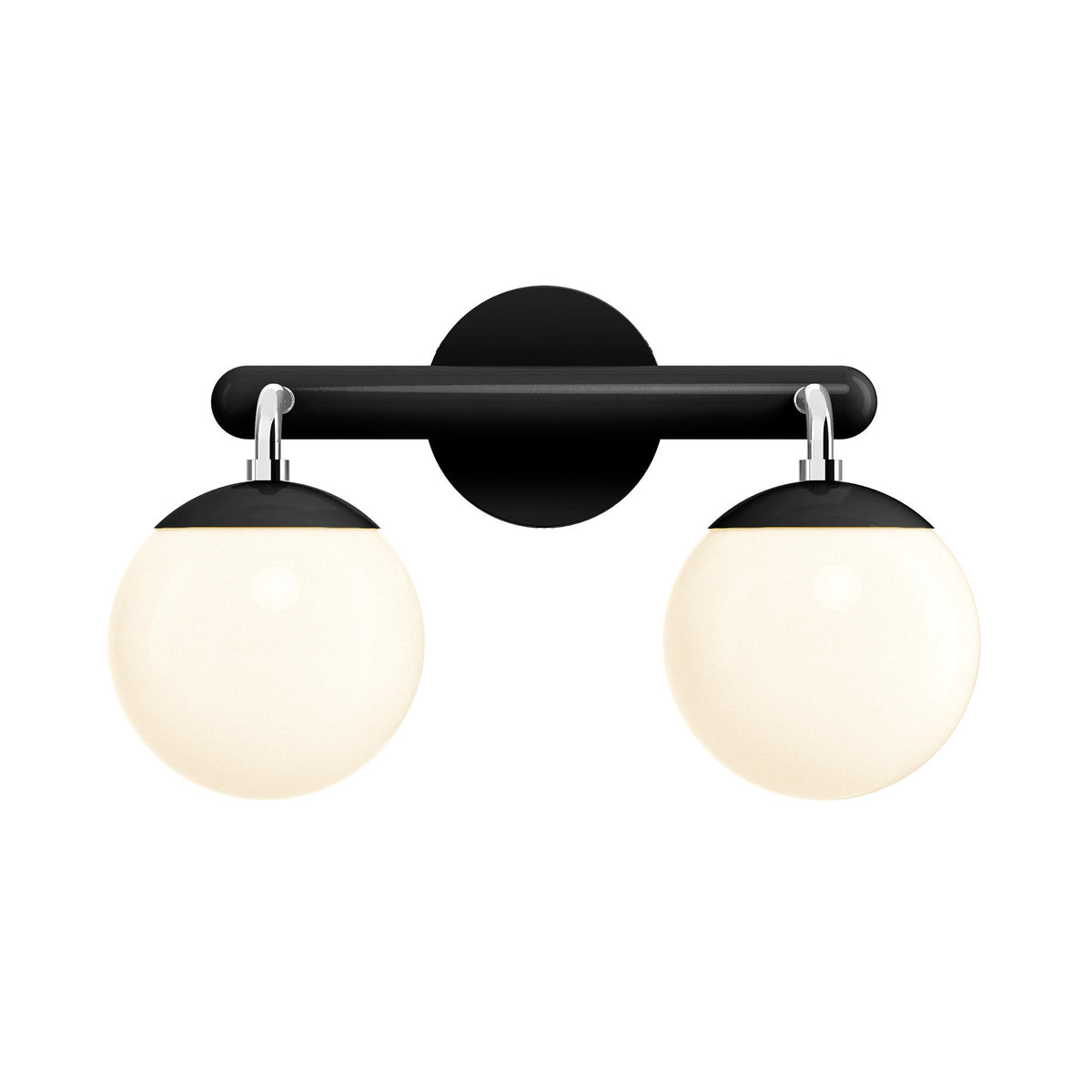 2-Light Globe Vanity Wall Sconce Frosted Opal Glass Bathroom Bedroom