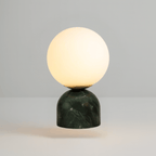 Lumea Marble Globe LED Table Lamp Modern Glass Ball Bedside Study Desk — Black White Green