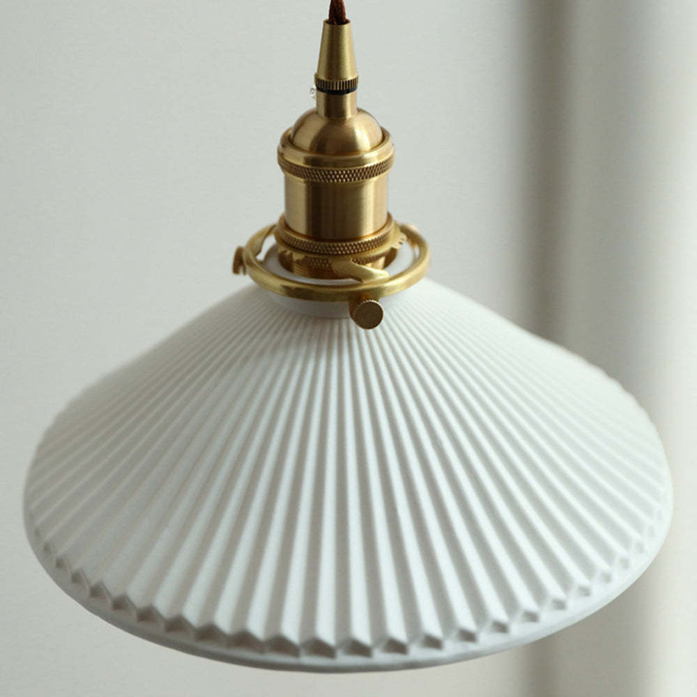 Muto Vintage Dome Ceramic & Wood Wall Lamp – Walnut Finish with Clear Shade