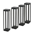 Modern Black Aluminum Solar Pathway Bollard Light IP65 Outdoor Garden Driveway — Singles to 8-Pack